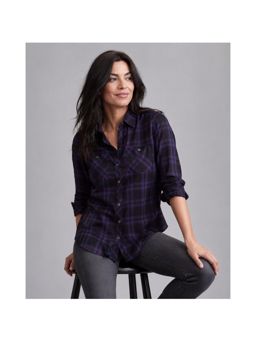 Cabi #3431 Check Flannel Moody Plaid Shirt Small - Picture 2 of 8